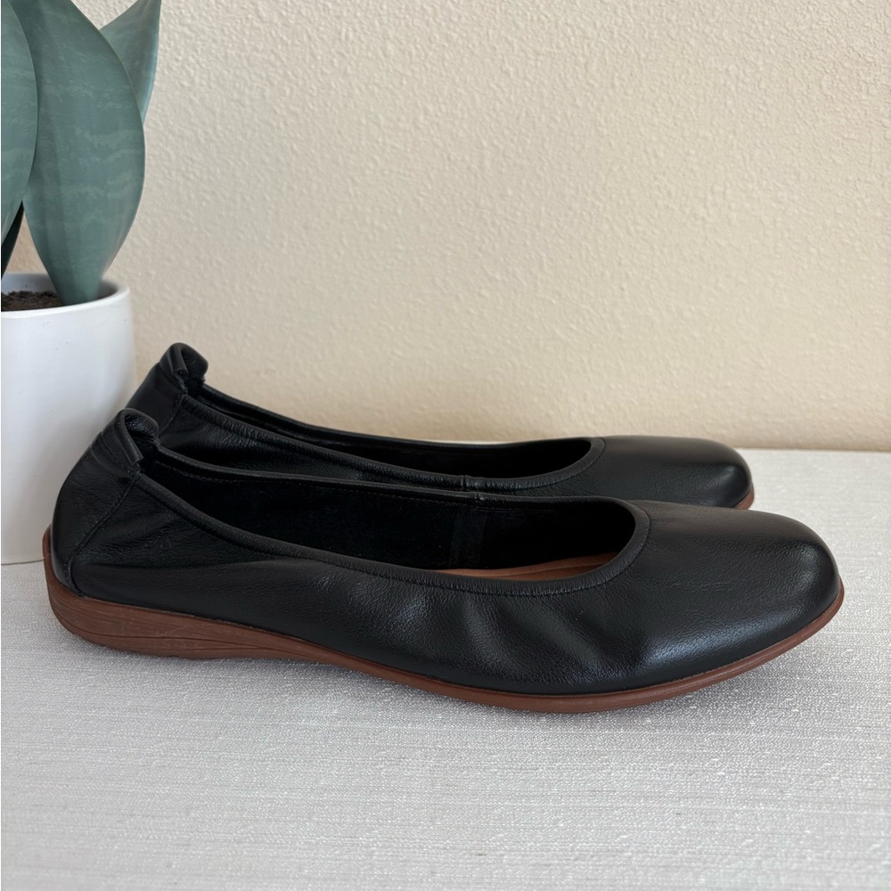 New Josef Seibel Black Leather Flexible Ballet Flats Women’s EU41 US9.5 - Picture 5 of 13